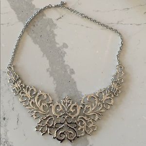 Silver unique statement necklace